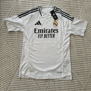 Adidas White Soccer Jersey with Gold Logo